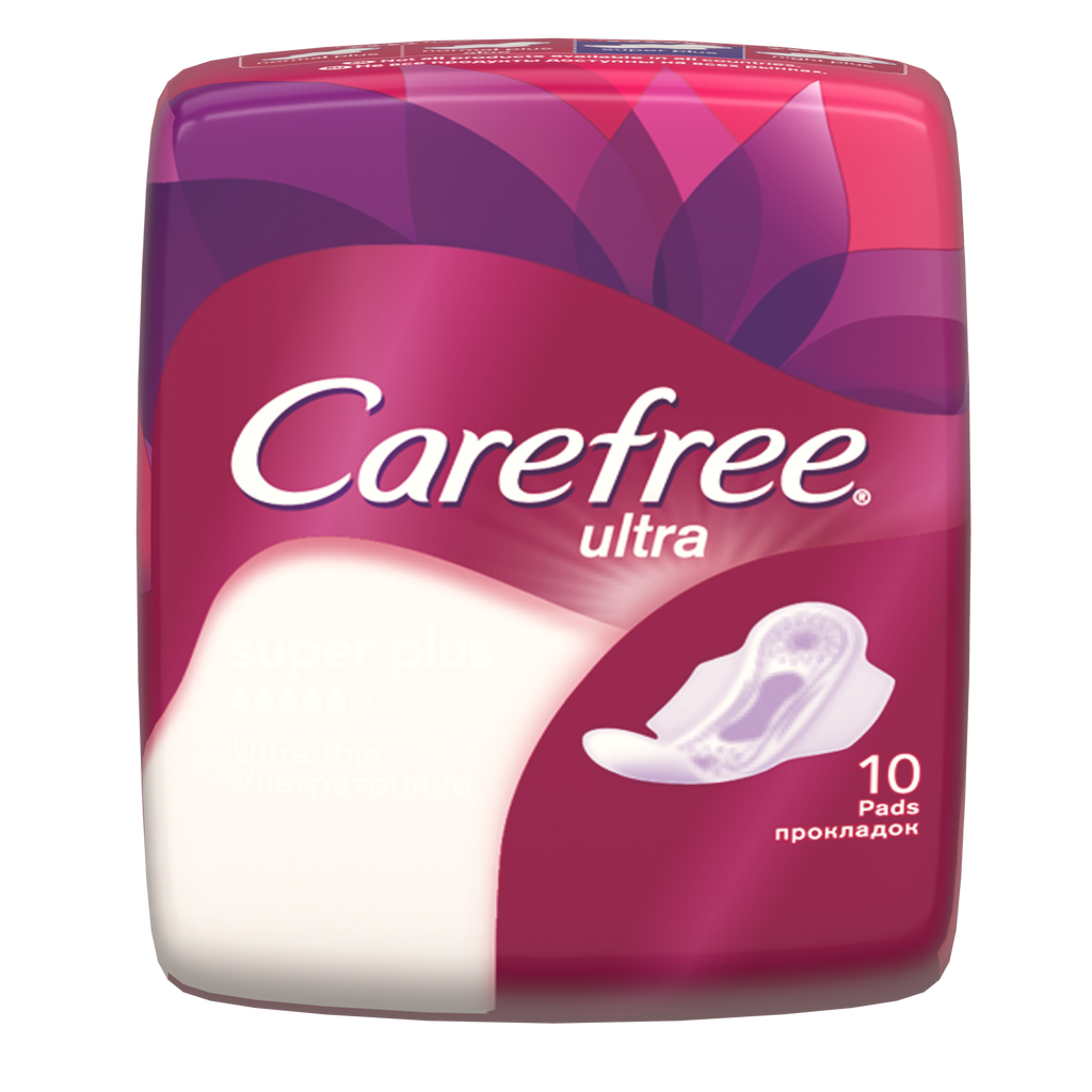 Carefree ultra super plus прокладки женские гигиенические, 10 шт.