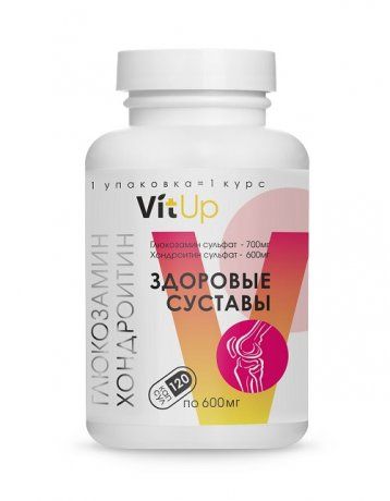 фото упаковки VitUp Глюкозамин Хондроитин Здоровые суставы