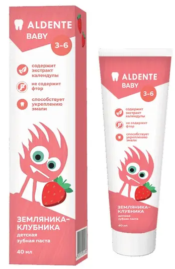 фото упаковки Aldente Бэби Зубная паста детская 3-6лет