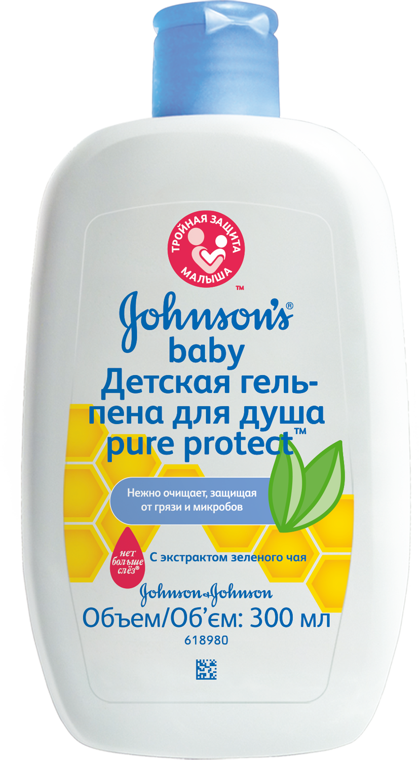 фото упаковки Johnson's Baby Pure Protect гель-пена для душа