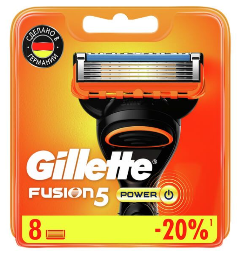 фото упаковки Gillette Fusion Power Кассеты сменные для безопасных бритв