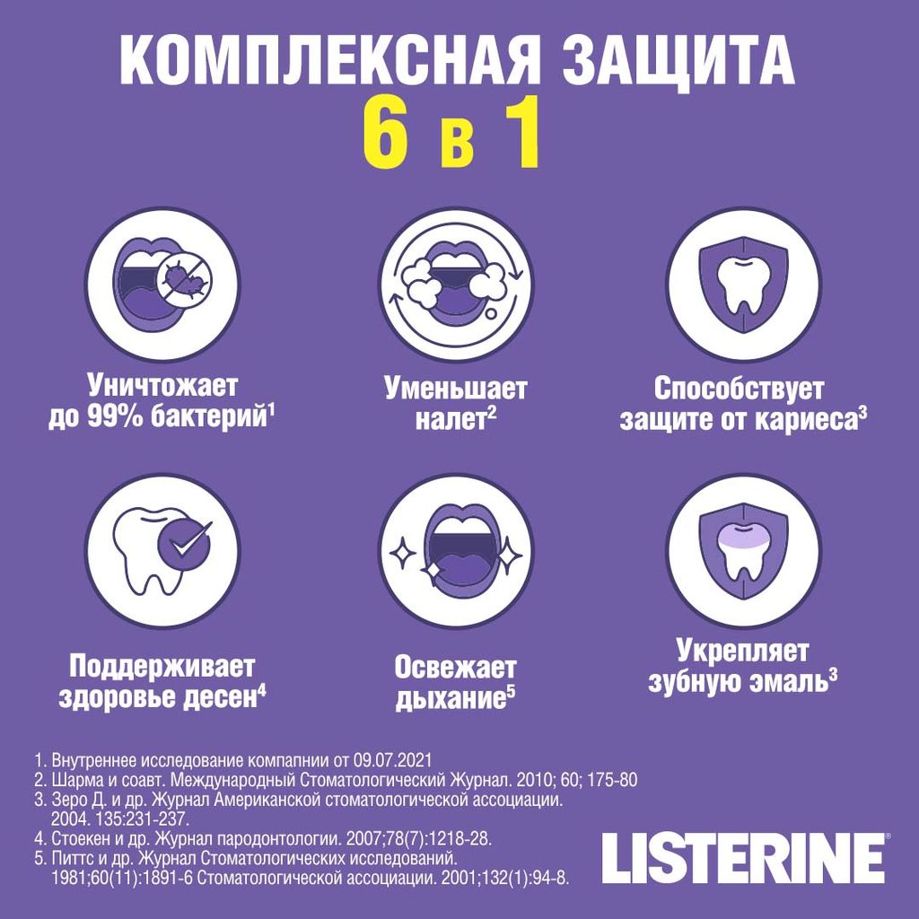 Listerine Total Care Ополаскиватель для полости рта, раствор для полоскания полости рта, 250 мл, 1 шт.