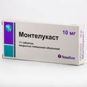 Монтелукаст, 10 мг, таблетки, покрытые пленочной оболочкой, 10 шт.