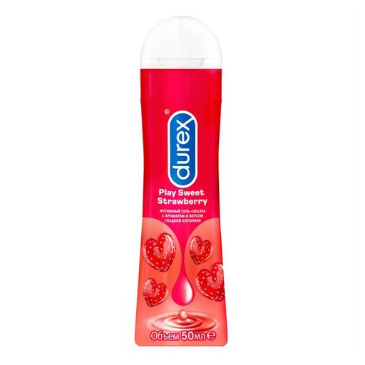 Гель-смазка Durex Play Sweet Strawberry, гель, с ароматом клубники, 50 мл, 1 шт.