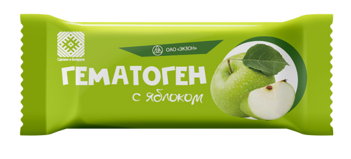 Гематоген с яблоком, плитка, 40 г, 1 шт.