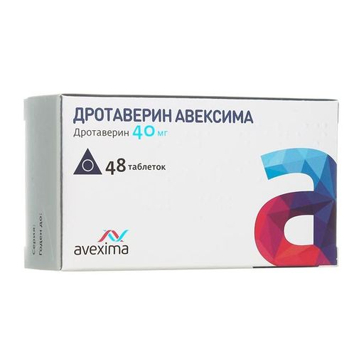 Дротаверин Авексима, 40 мг, таблетки, 48 шт.