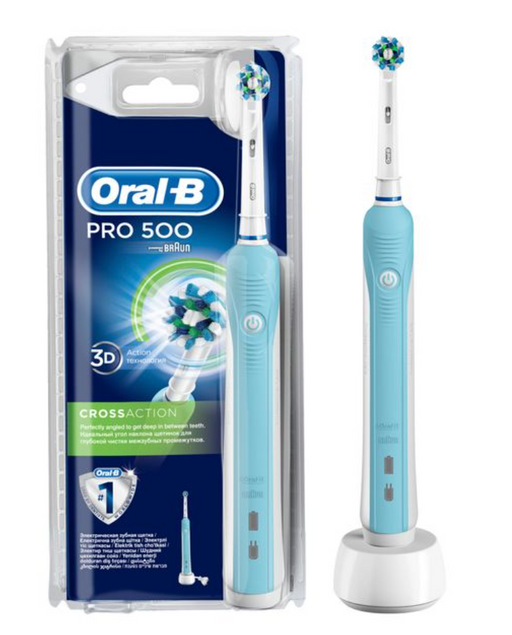 Oral-B Pro500 CrossAction Щетка зубная электрическая 3756, с зарядным устройством тип 3757, 1 шт.