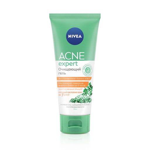 Nivea Гель для лица очищающий Acne Expert, для жирной кожи, 90 мл, 1 шт.