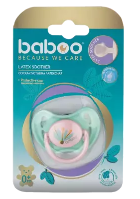 Baboo Соска-пустышка латексная круглая Flora, для детей с рождения, 1 шт.