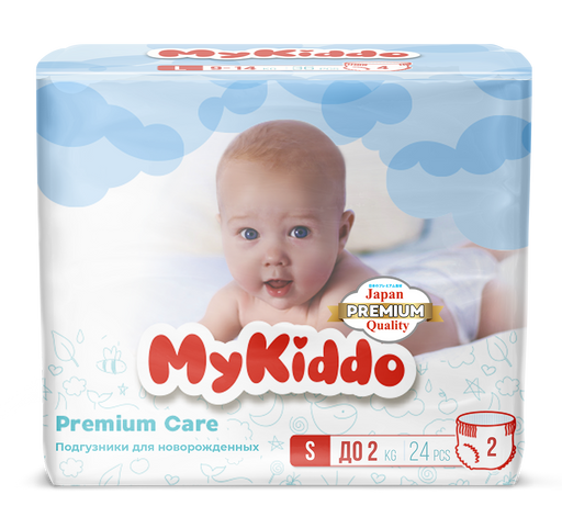 MyKiddo Premium Подгузники детские, S, до 6 кг, 24 шт.
