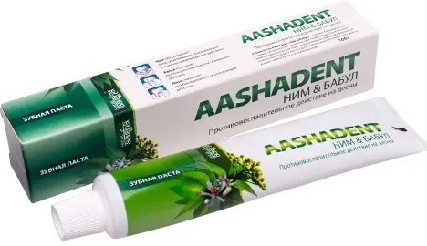 Aashadent зубная паста ним и бабул, паста зубная, 100 г, 1 шт.