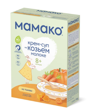 Мамако крем-суп из тыквы на козьем молоке, пюре, 150 г, 1 шт.