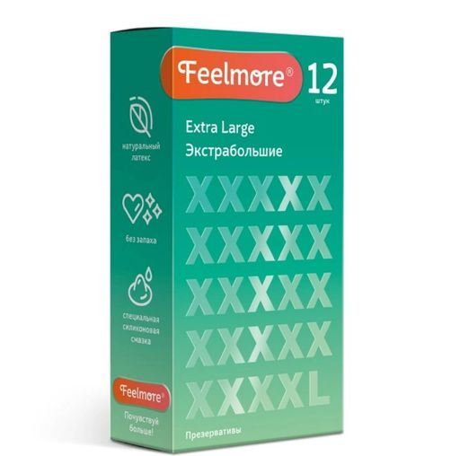 Feelmore Презервативы экстрабольшие, презерватив, 12 шт.