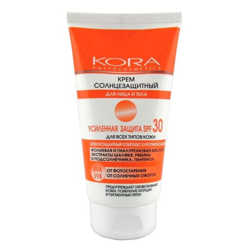 Kora Крем солнцезащитный для лица и тела SPF 30, арт. 42313, крем, усиленная защита, 150 мл, 1 шт.