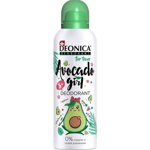 Deonica for teens дезодорант-спрей Avocado Girl, для детей с 8 лет, 125 мл, 1 шт.