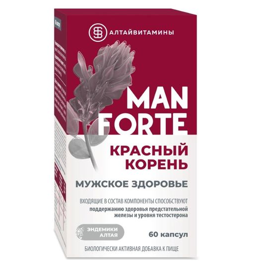 Красный корень man forte мужское здоровье, капсулы, 60 шт.