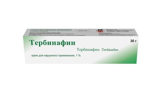 Тербинафин, 1%, крем для наружного применения, 30 г, 1 шт.